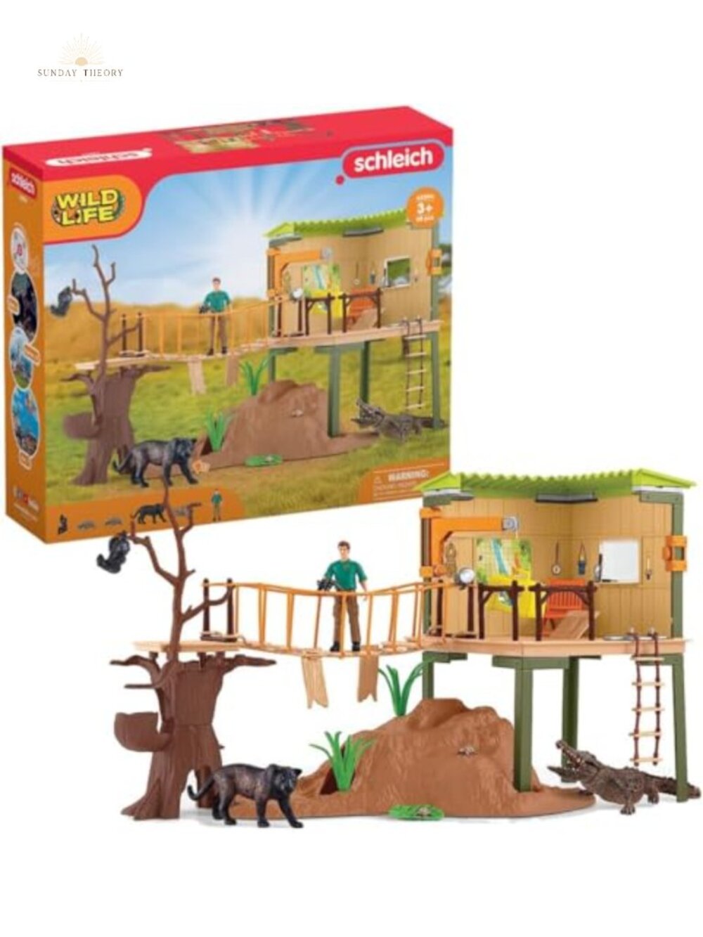 Schleich Wild Life Ranger Adventure Station 68pc Playset - Animal Figures with